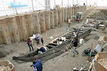 Navio romano, construdo por volta do ano 180 da Era Crist  Wim van Ijzendoorn/AP